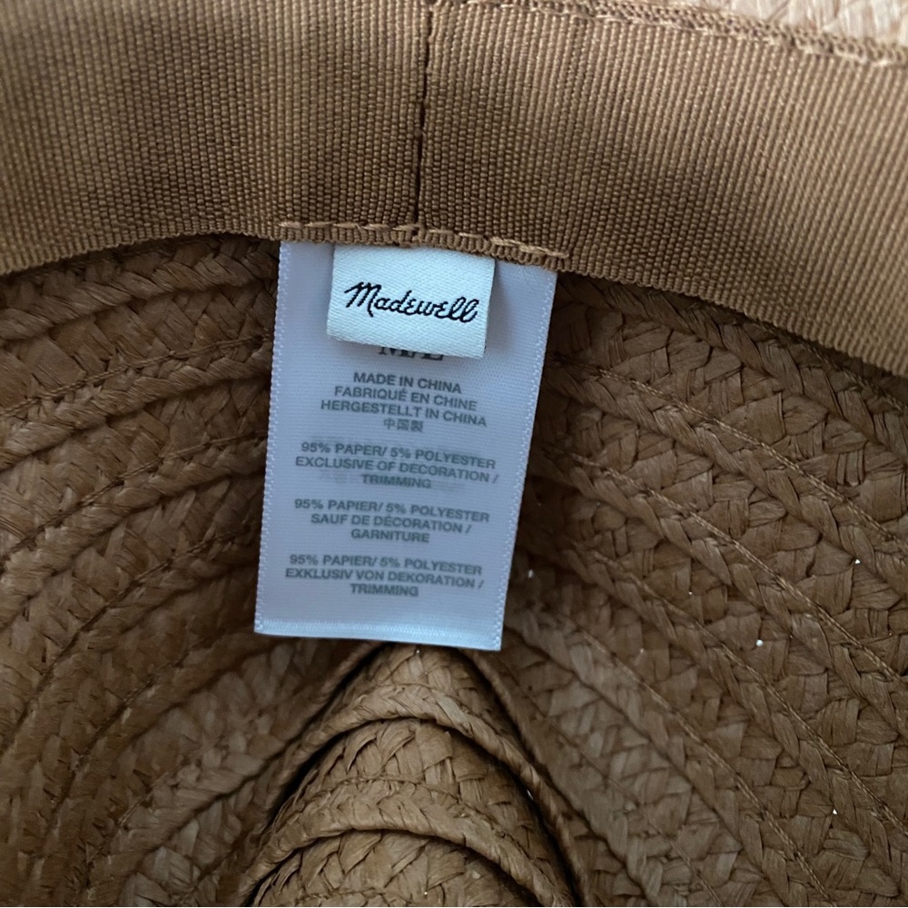 Madewell Packable Braided Straw Hat, M/L Size, Tan and Cream Color - Picture 8 of 10